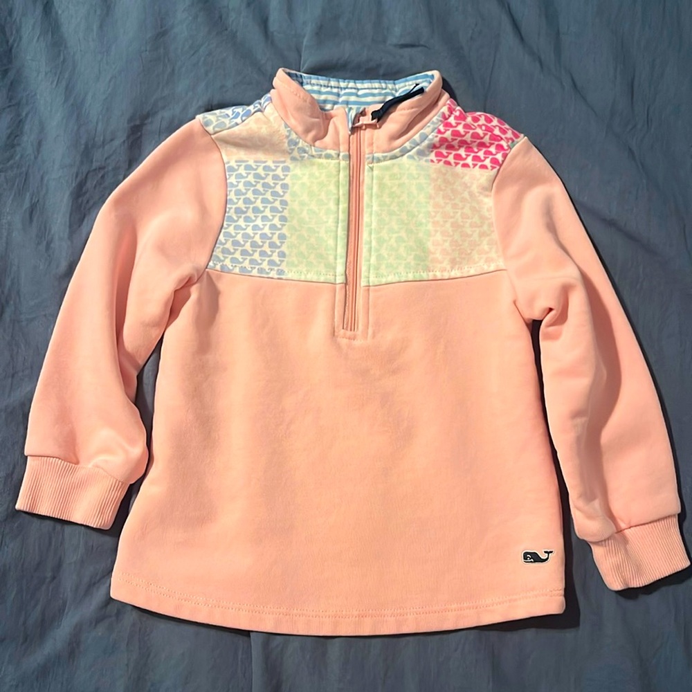 Vineyard Vines for Target toddler girl patchwork quarter zip sweatshirt